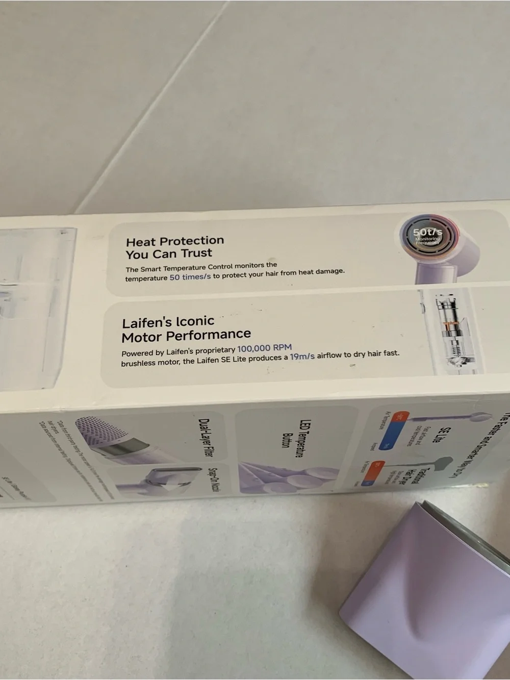 Laifen SE Lite glossy purple hair dryer